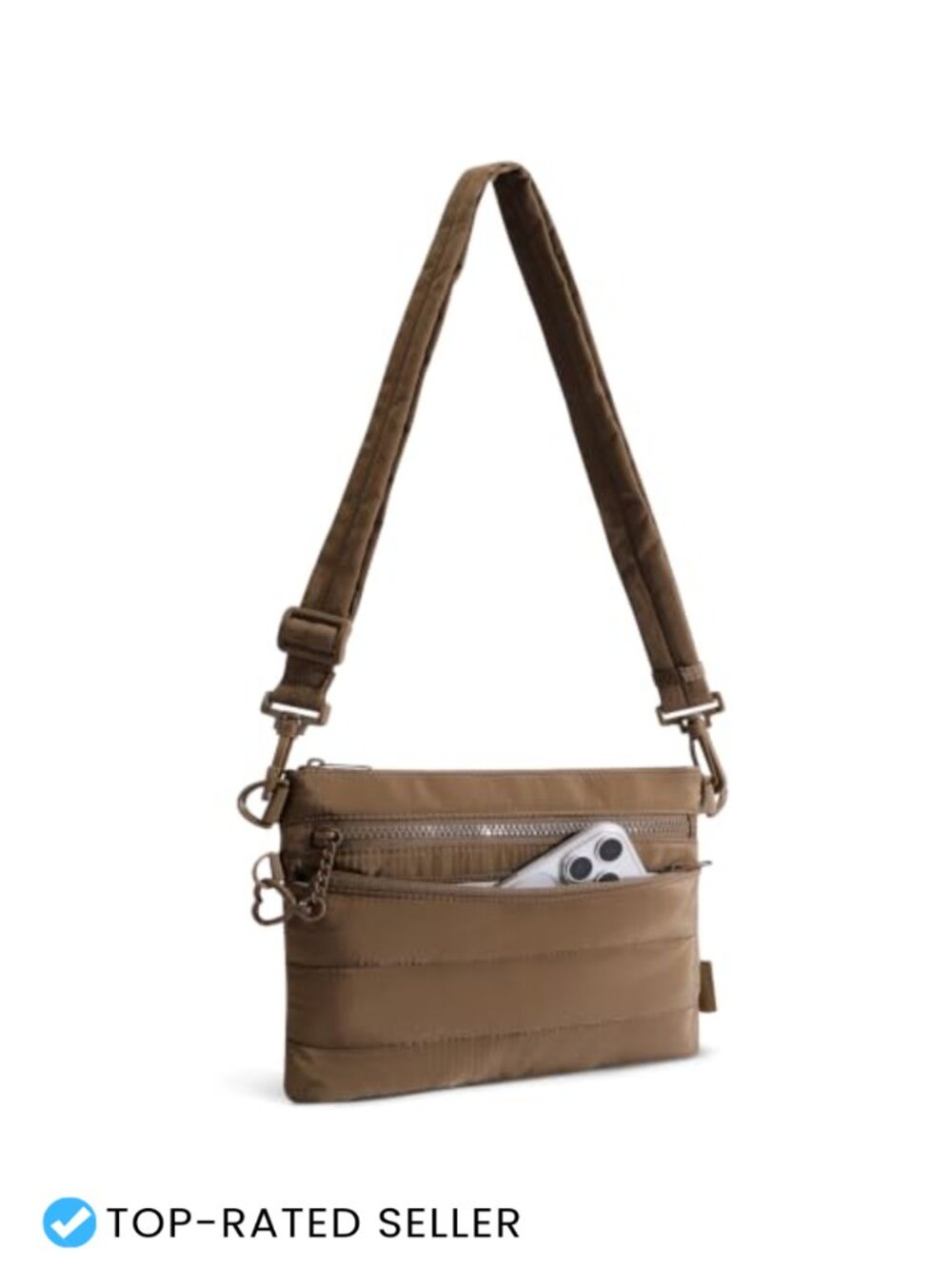 Quilted Puffer Crossbody Bag RFID Lightweight Nylon Purse Adjustable Strap